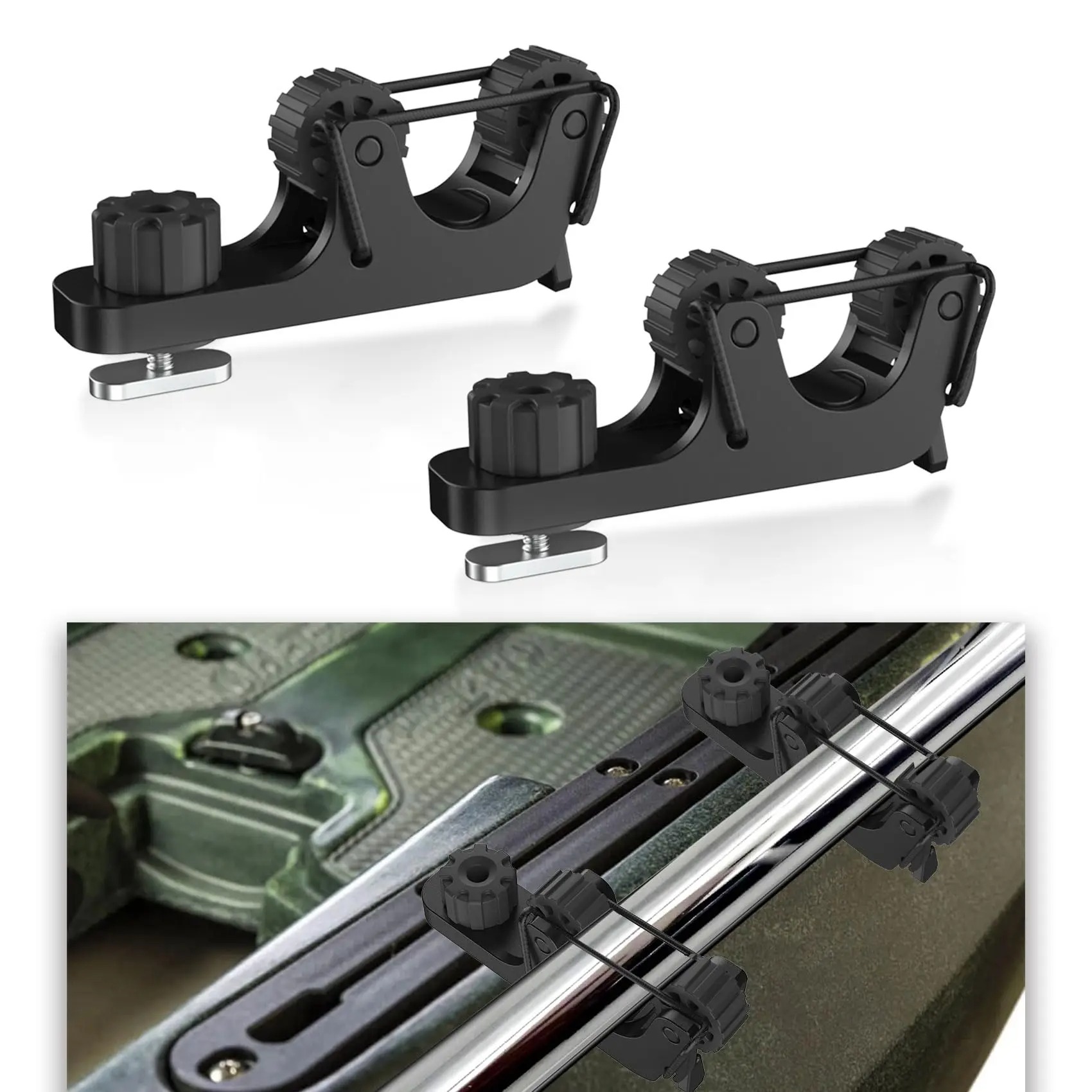 Fishing Kayak Crate - カヤックパドルホルダートラックマウント、標準オール用レールパドルクリップ、カヤックアクセサリー