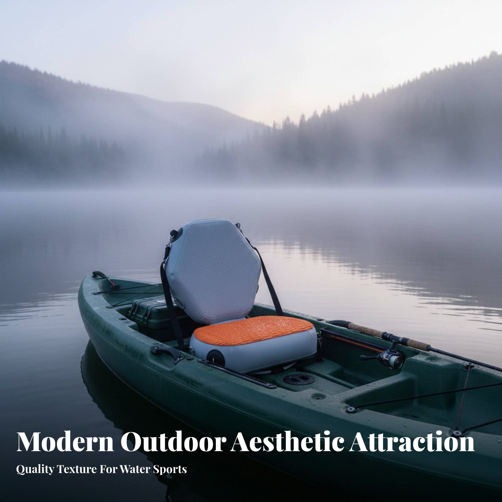 Fishing Kayak Seat - インフレータブルカヤックシート耐摩耗性インフレータブルフィッシングボートシート取り外し可能なパドルボートリアレスト防水調節可能なストラップ