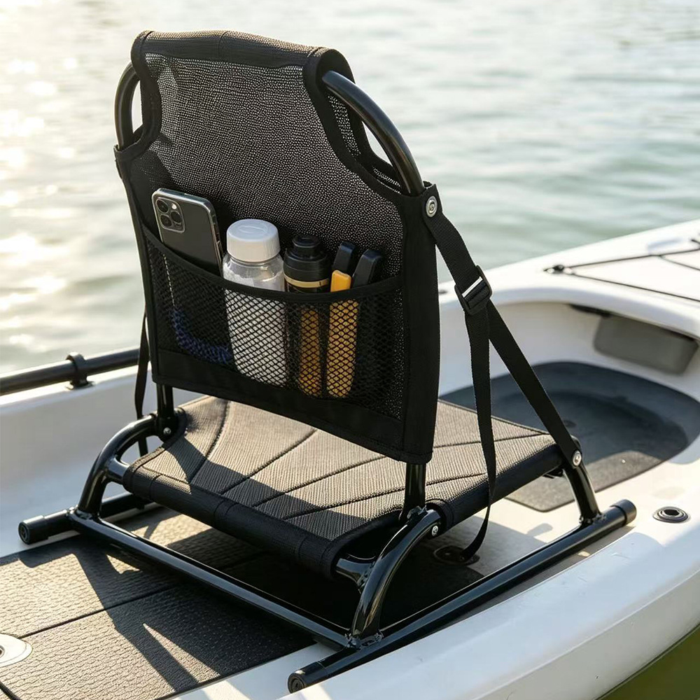 Fishing Kayak Seat - アルミ製ポータブル背もたれシートクッション カヤック SUP パドルボード 釣り サーフボード用