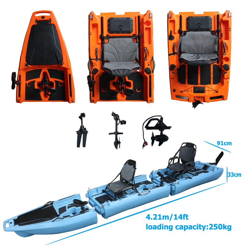 14フィート2人乗り取り外し可能ペダルカヤック シットオント - Fishing Kayak Seat のレビューと価格